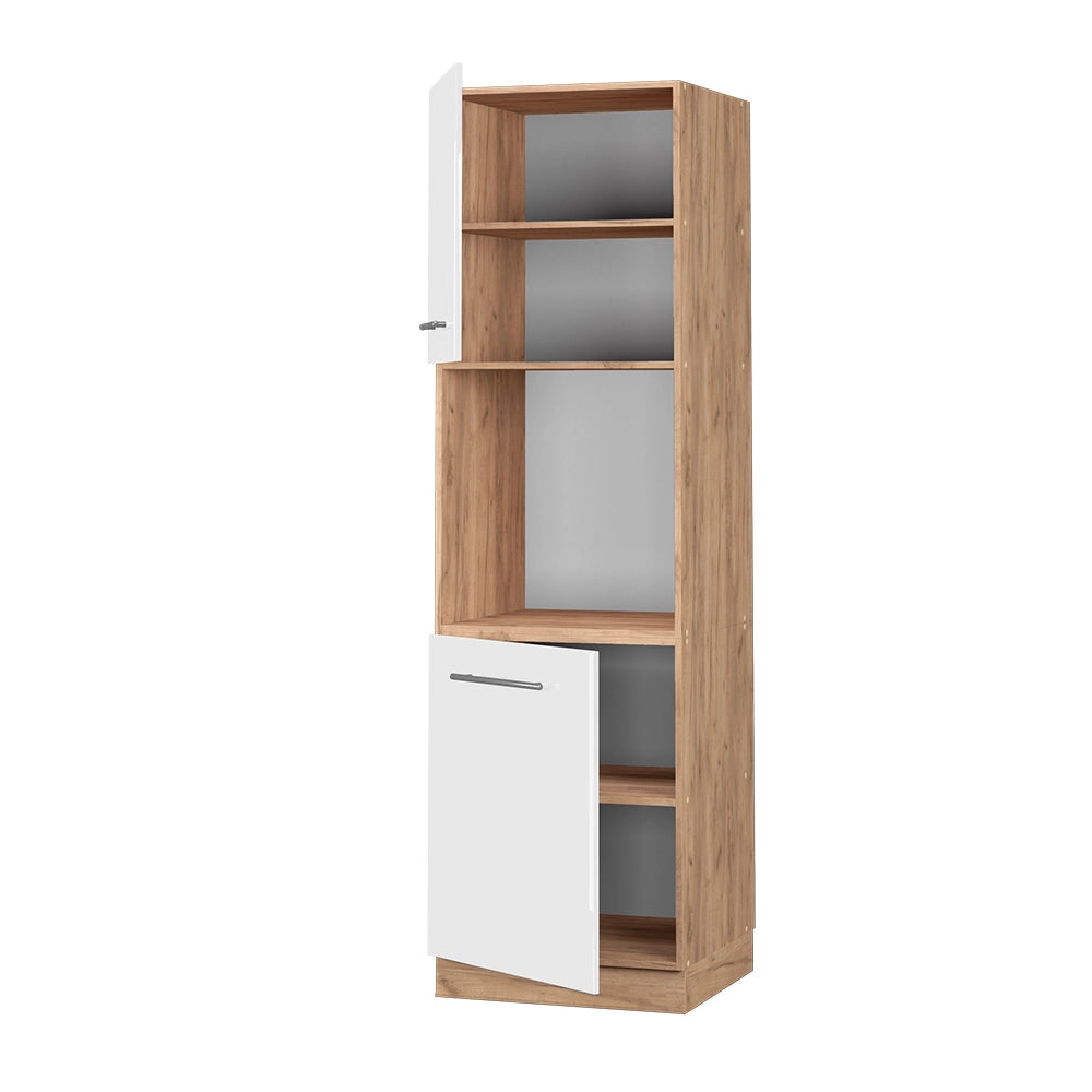 Vicco Mobile per forno da incasso Bianco lucido 60 cm aperto