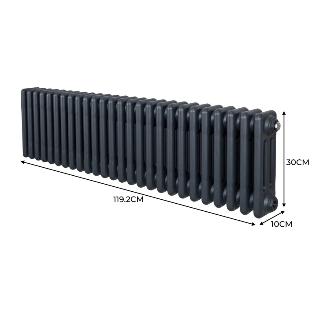 Termosifone Radiatore a 3 colonne per riscaldamento centralizzato Grigio Antracite 30 x 119cm