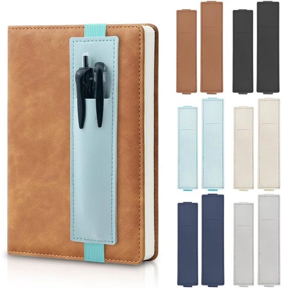 Peniero a luce 12-pack, pen holder in pelle per libri, quaderni, calendari, agenda e scuola (6 colori)
