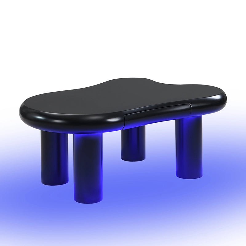 Tavolino da caffè con 1 Cassetto e LED a 16 colori; forma nuvola; per Soggiorno; in MDF; 98 × 65.5 × 40 cm; Nero