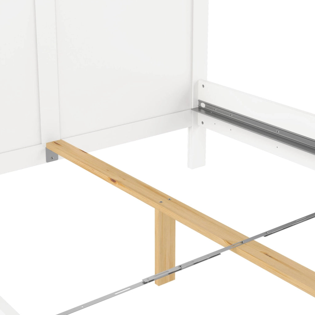 Letto piazza e mezza Phanfone, Sommier per camera da letto, Giroletto per stanza, Struttura porta materasso, 201x158 h110 cm, Bianco