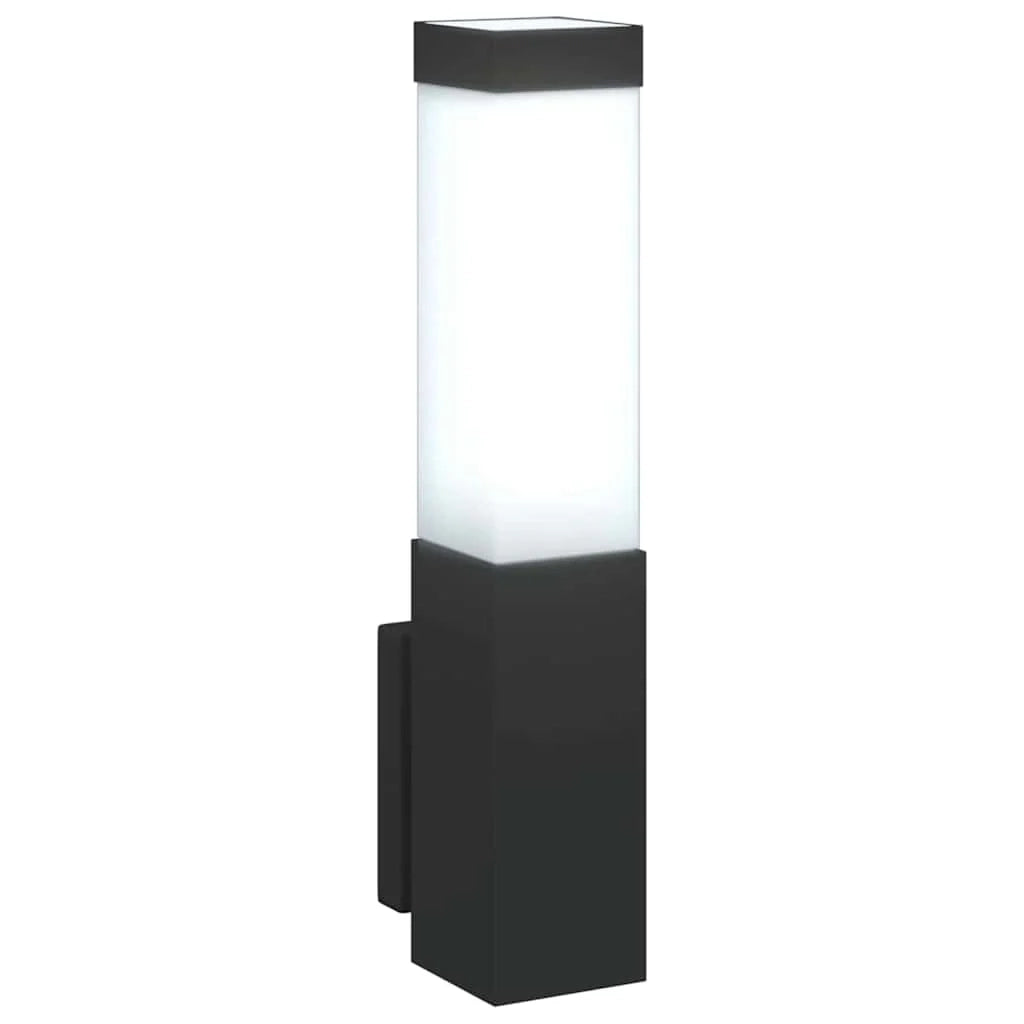 Set di 2 applique da esterno dal design moderno 10,5 x 6 x 33 cm in acciaio inox nero 02_0056512