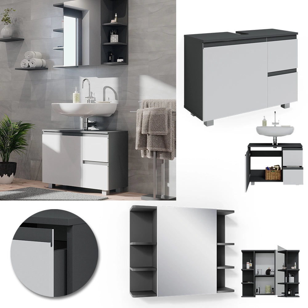 Vicco Set mobili bagno Antracite 2 parti