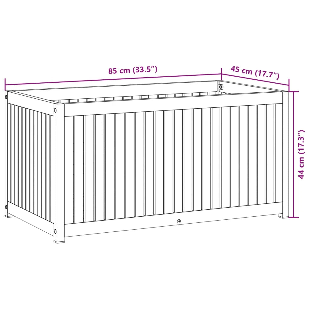 Fioriera da Giardino 85x45x44 cm in Legno Acacia e Acciaio