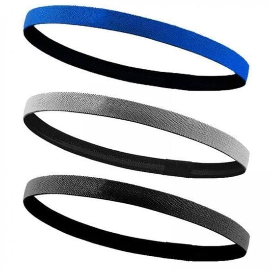 Cintura capelluta elastica a tre pezzi, antiscivolo e impermeabile, adatta per fitness, sport all'aperto, pallavolo, nera, blu, grigia