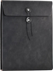 Organizzatore verticale per A4 con fodero in pelle e tenuta documenti espandibile. Organizza i tuoi documenti con stile e eleganza (Nero)
