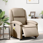 Poltrona Reclinabile Massaggio Elettrica Cappuccino Similpelle 3204225