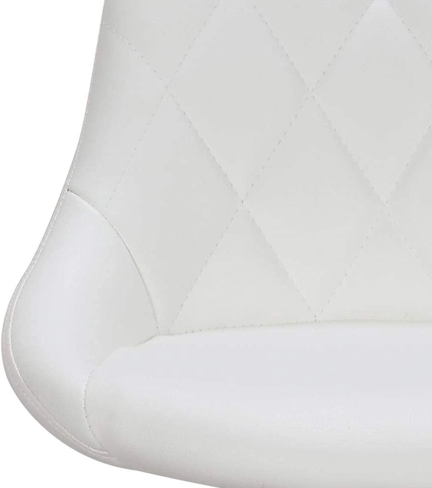 Set 2 Sgabelli Cucina Seduta Pelle Imbottita Sgabello Girevole Casa Bar Bianco