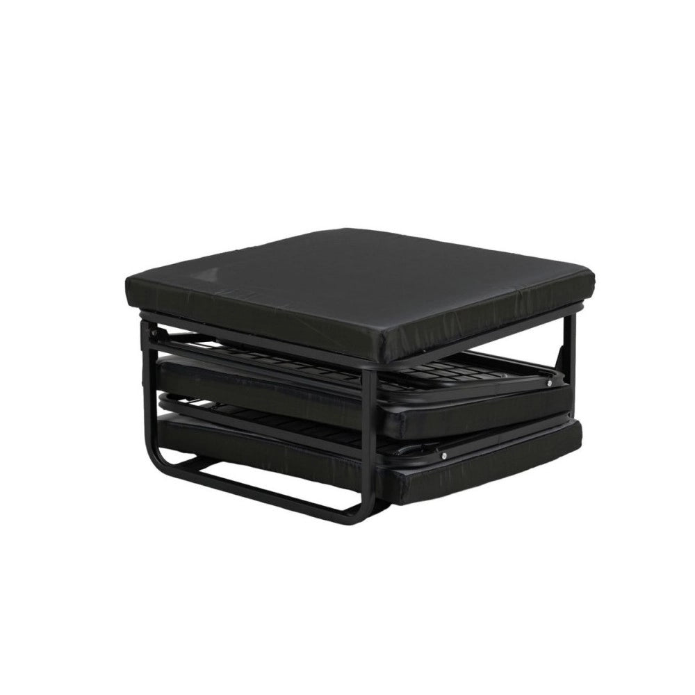 Pouf trasformabile in letto Vega tessuto verde scuro