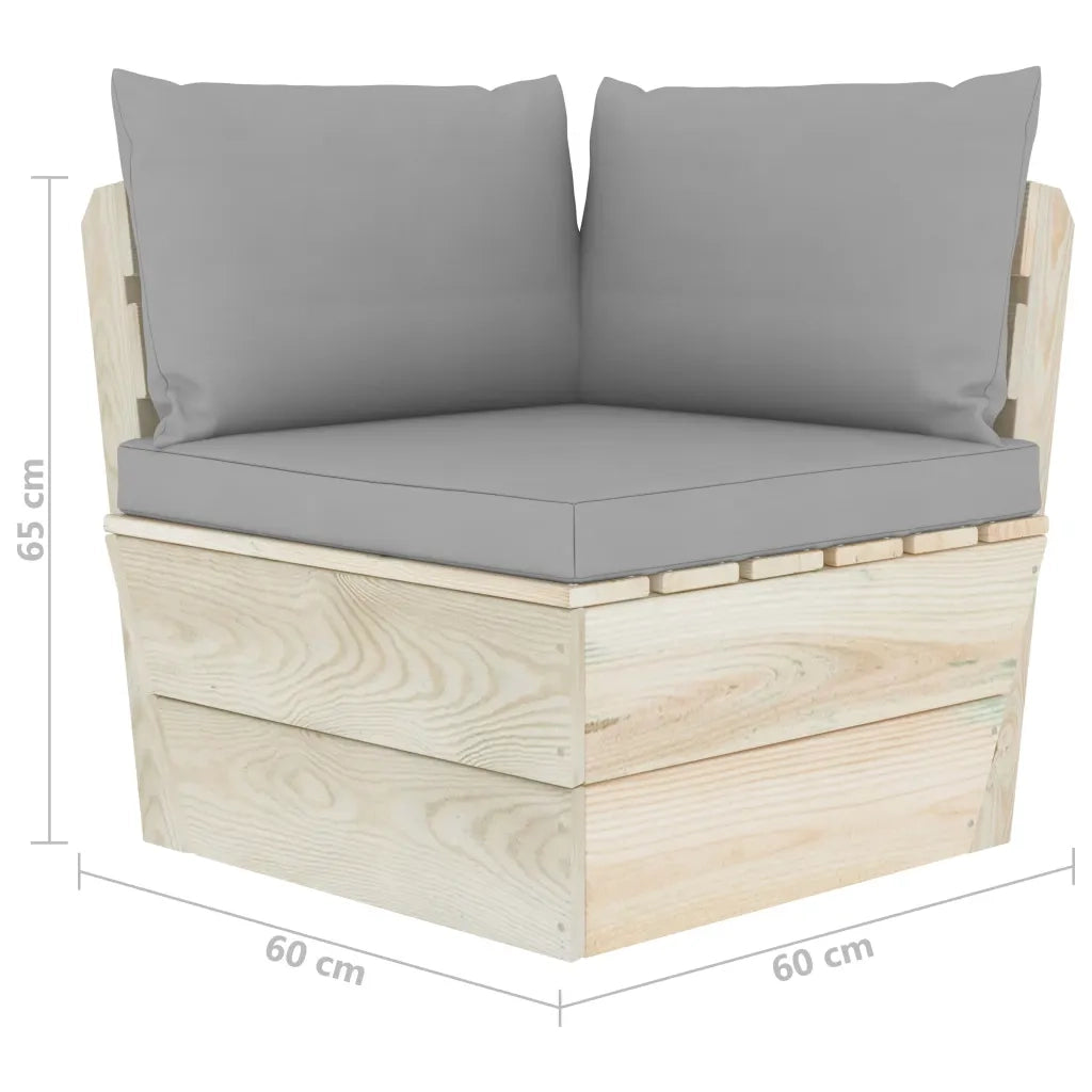 Divano da Giardino a 2 Posti su Pallet con Cuscini Legno Abete 3063385