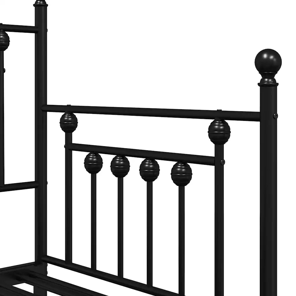 Struttura per letto di giorno Nero 75 x 190 cm Acciaio 42002663
