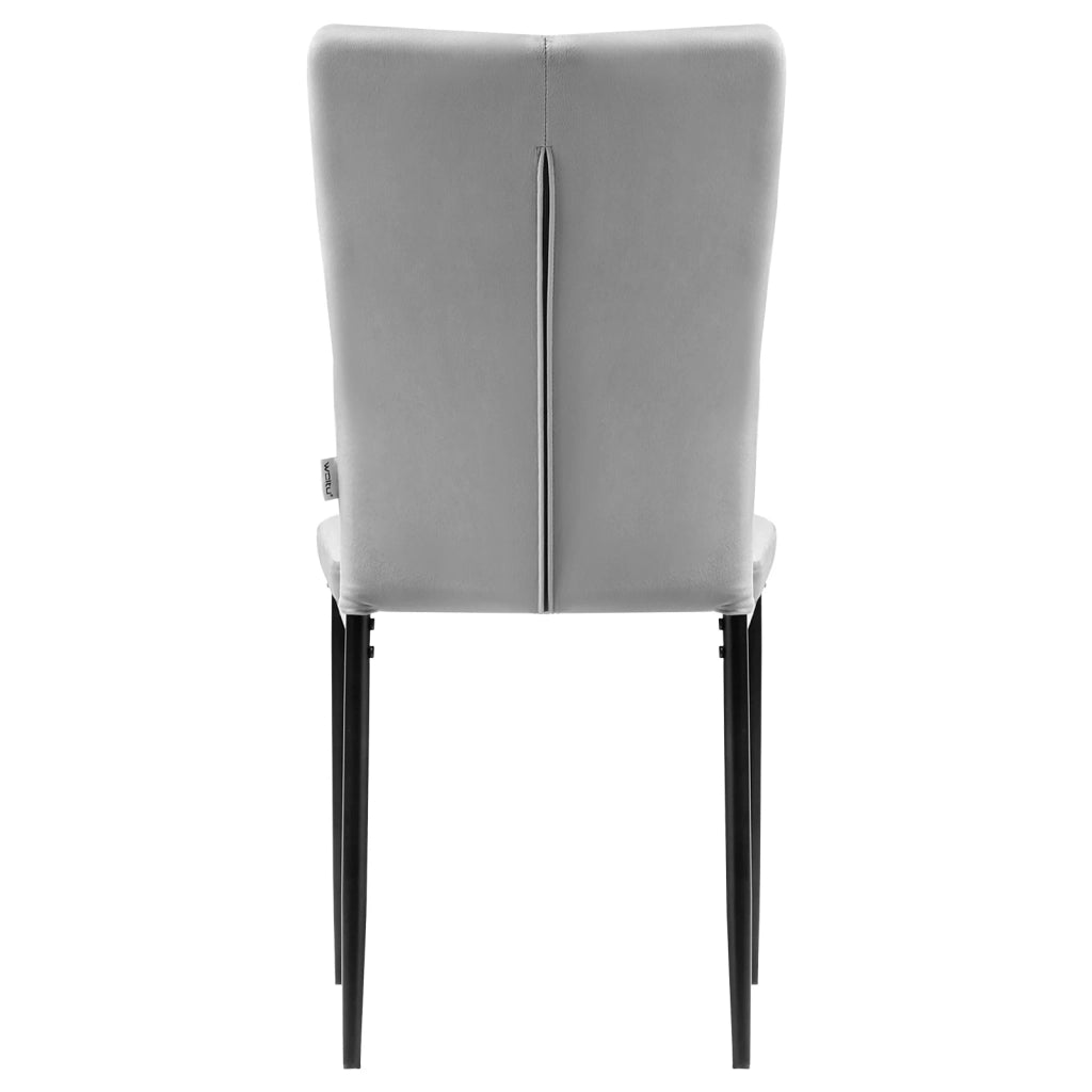 SEDIA DA PRANZO IMBOTTITA 42 x 94,5 x 59 cm Velluto Grigio Scuro Set da 4 pezzi