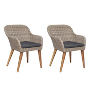 Sedie da Esterno con Cuscini 2 pz in Polyrattan Marrone 44156
