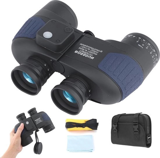 Binocolo da Marea 10x50 con Visione Notturna, Misuratore di Distanza e Bussola - Ideale per lo Sport Nautico e le Attività All'Aperto