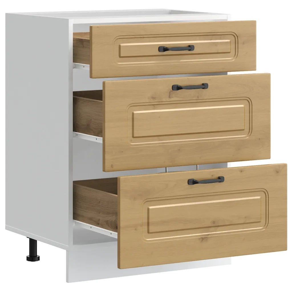 Base da Cucina Kalmar Rovere Artigianale in Legno Multistrato