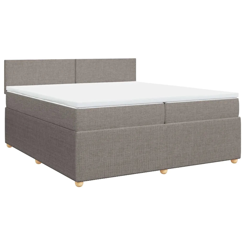 Giroletto a Molle con Materasso Tortora 200x200 cm in Tessuto