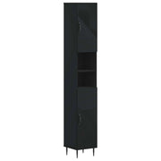 Armadio da Bagno con Ripiano Aperto HAARLEM Nero 896816