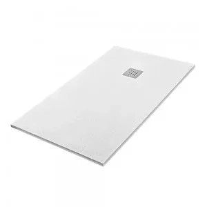 Piatto doccia filo pavimento Karen 80x160 in resina bianco pietra