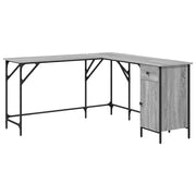 Scrivania | Tavolo da Ufficio Grigio Sonoma 141x141x75 cm in Legno Multistrato