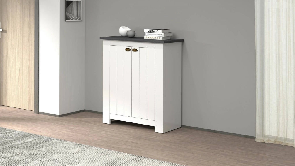 Mobile Portascarpe Adriatica, Scarpiera 20 Paia Made in Italy, 84x42x100h cm Grigio Ardesia