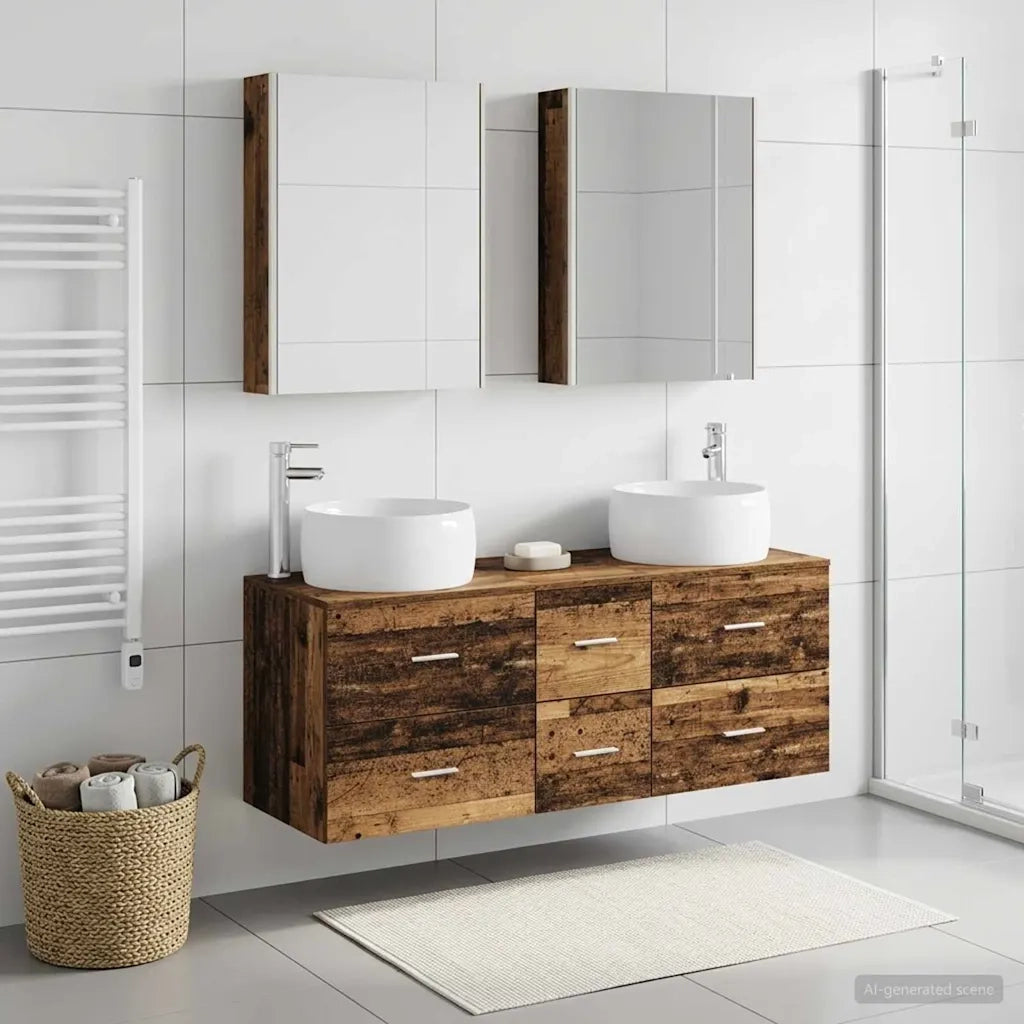 Set di mobili per il bagno 5 pcs Legno antico 3407053