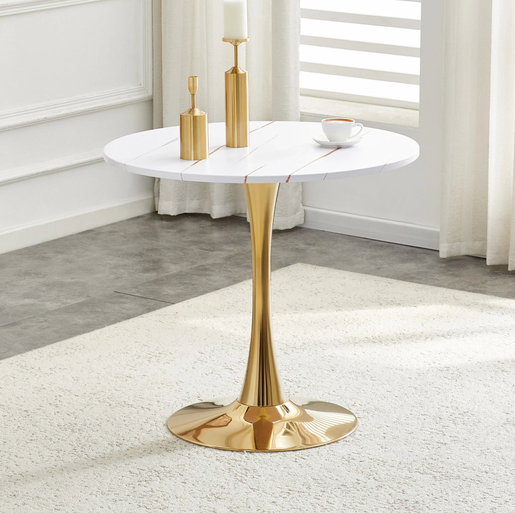 Tavolo rotondo bianco Ø 80 cm con base a tulipano