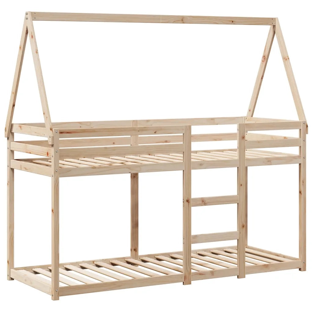 Letto singolo | Letto per adulti | Letto a Castello con Tetto 80x200 cm in Legno Massello di Pino