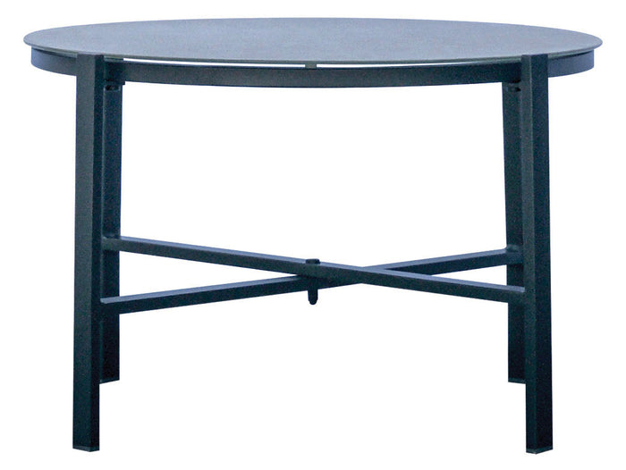 Set Salotto da Giardino Divano 2 Poltrone e Tavolino Tarquinia in Ferro e Textilene Antracite