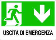 CARTELLO SEGNALETICO USCITA DI EMERGENZA  cm. 30x20 10.00 pz