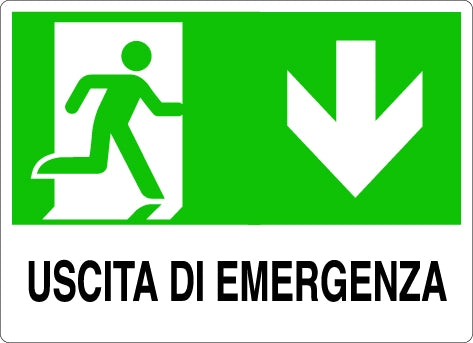 CARTELLO SEGNALETICO USCITA DI EMERGENZA  cm. 30x20 10.00 pz
