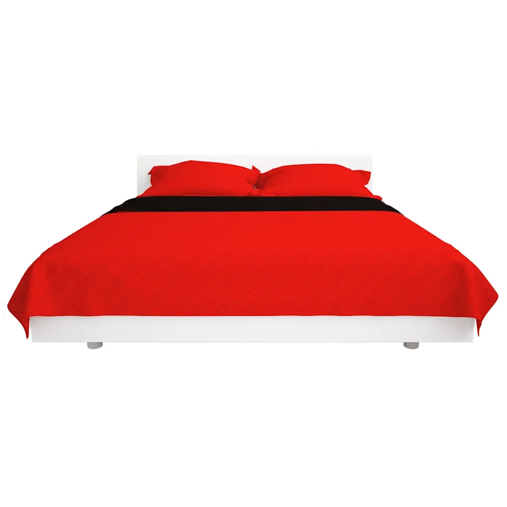 Copriletto Double-Face Trapuntato Rosso e Nero 170x210 cm CFW3626447