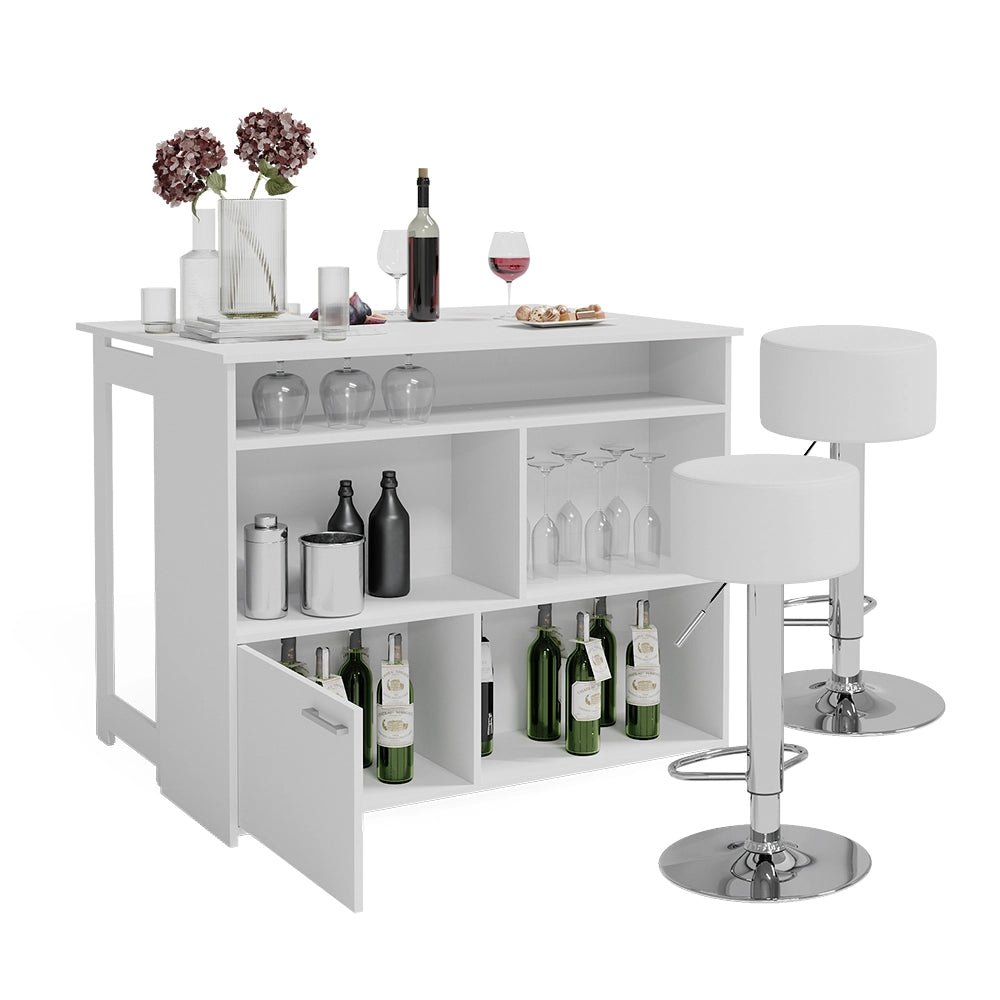 Vicco Tavolo bar con sgabelli Bianco 116 x 37 cm con 2 sgabelli da bar