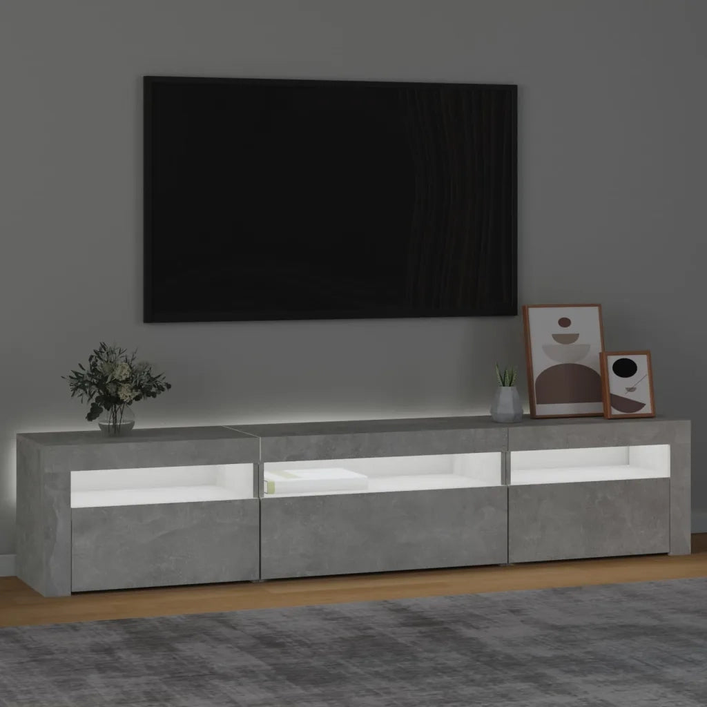 Mobile TV | Armadietto TV | Mobile Porta TV con Luci LED Grigio Cemento 195x35x40 cm