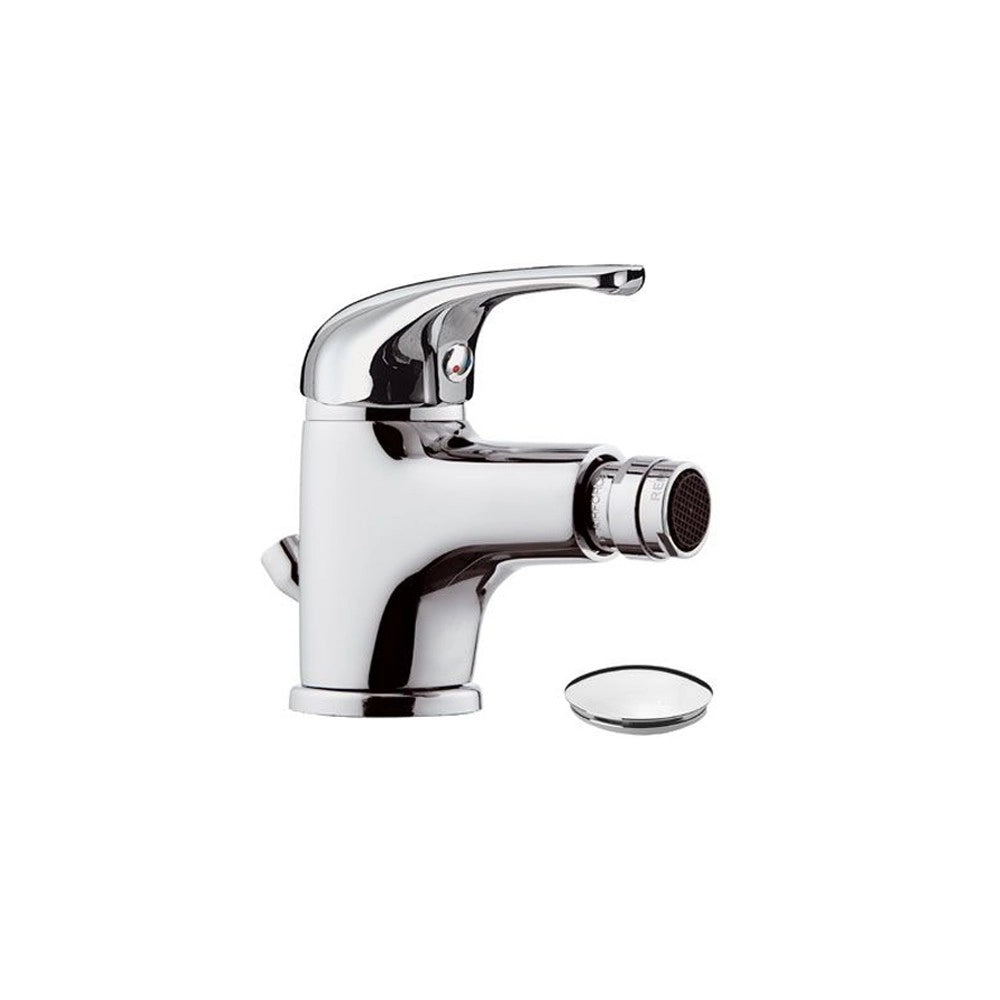 Rubinetto bidetcon aeratore direzionabile e scarico in plastica - serie 35