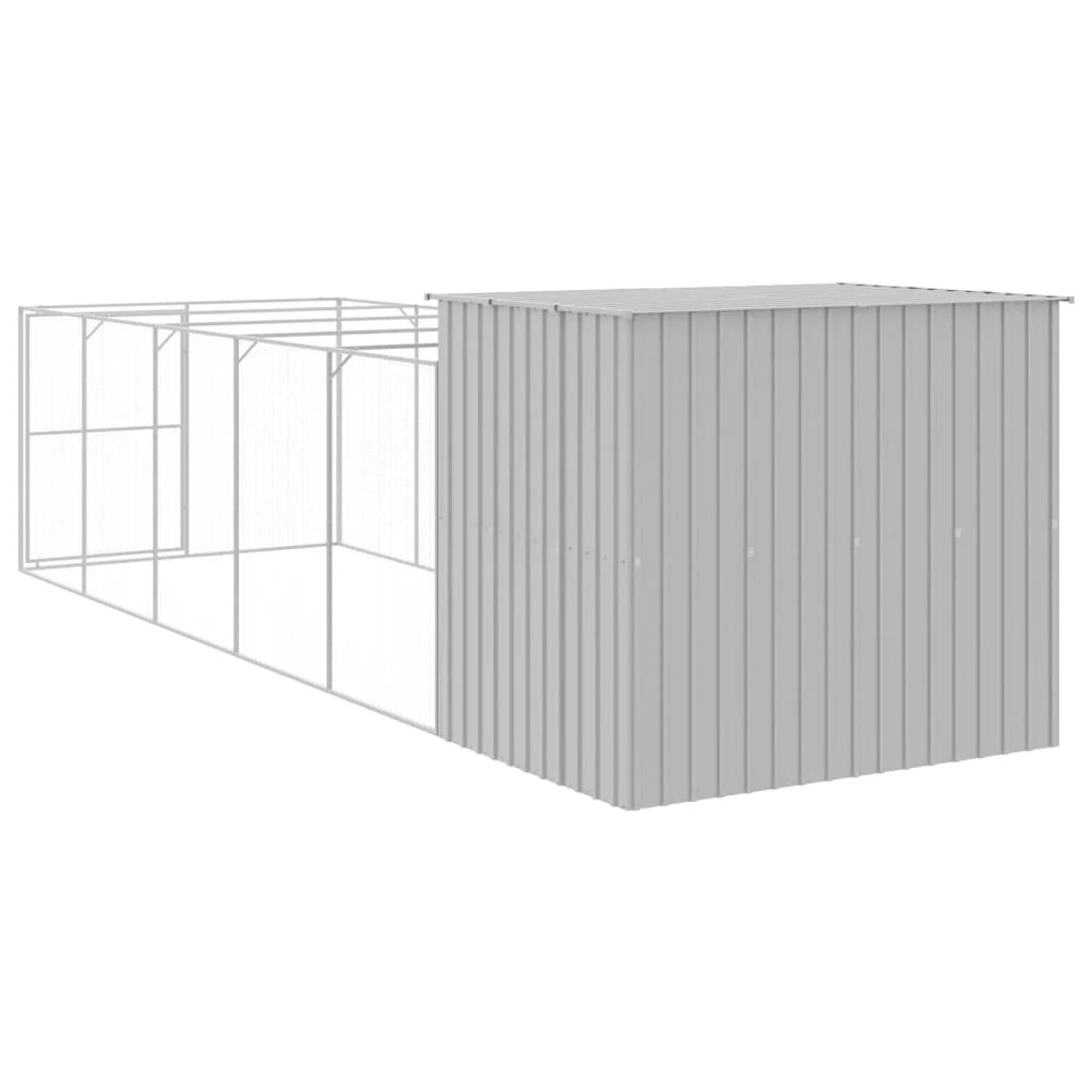 Cuccia per cani con recinto chiaro 214 x 661 x 181 cm grigio 02_0043509