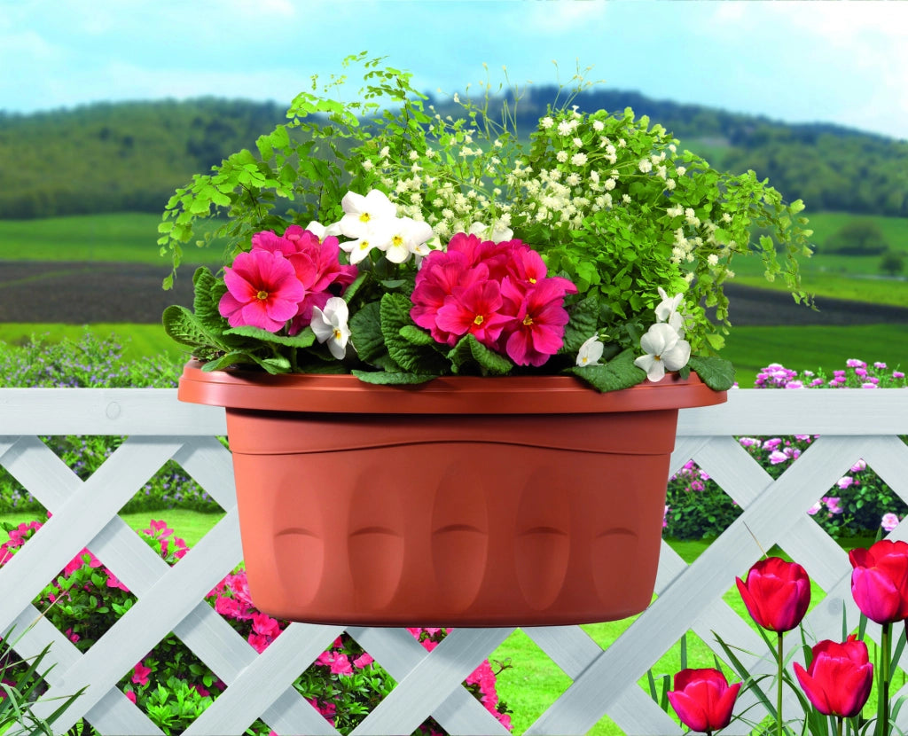 Bama FIORIERA RETTANGOLARE DOPPIA KLUNIA Col. Terracotta cm. 40x19,8x18,5 h