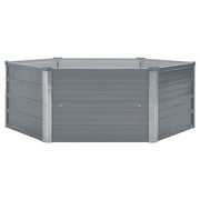 Fioriera rialzata per piante e fiori giardino 129 x 129 x 46 cm acciaio zincato grigio 02_0000790