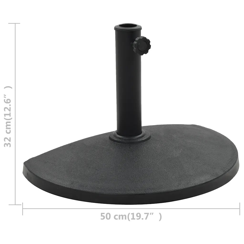 Base per Parasole Semicircolare in Poliresina 9 kg Nero CFW3671464