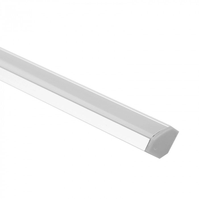 Profilo LED angolare R02 anodizzato diffusore opale 2m