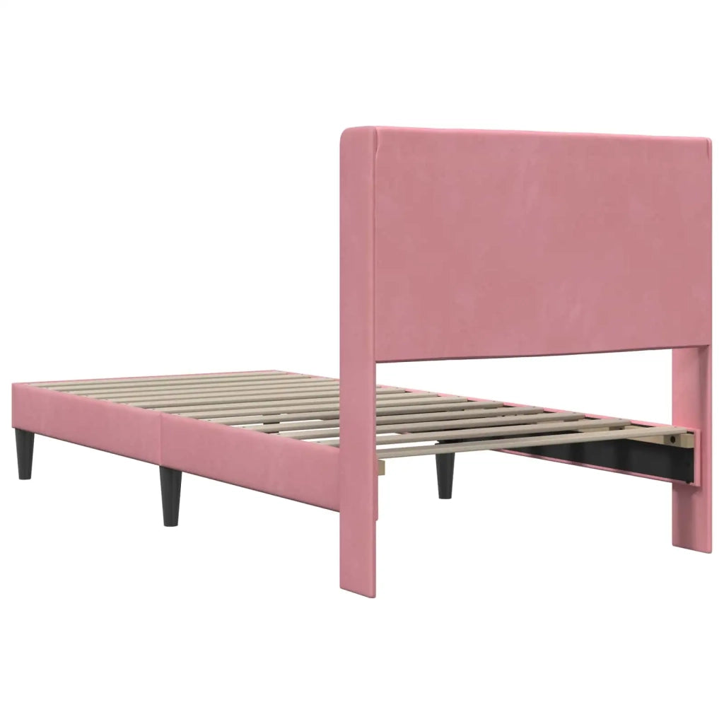 Struttura del letto con testiera Rosa 100 x 200 cm Velluto 42027488