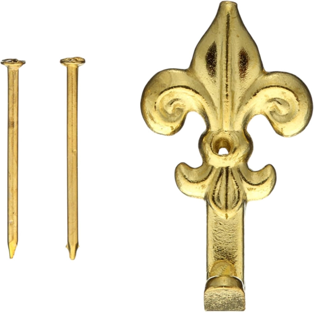 Set 15 Ganci Oro per Quadro Forma Giglio Chiodi 17mm Ganci da 4,5cm 66882