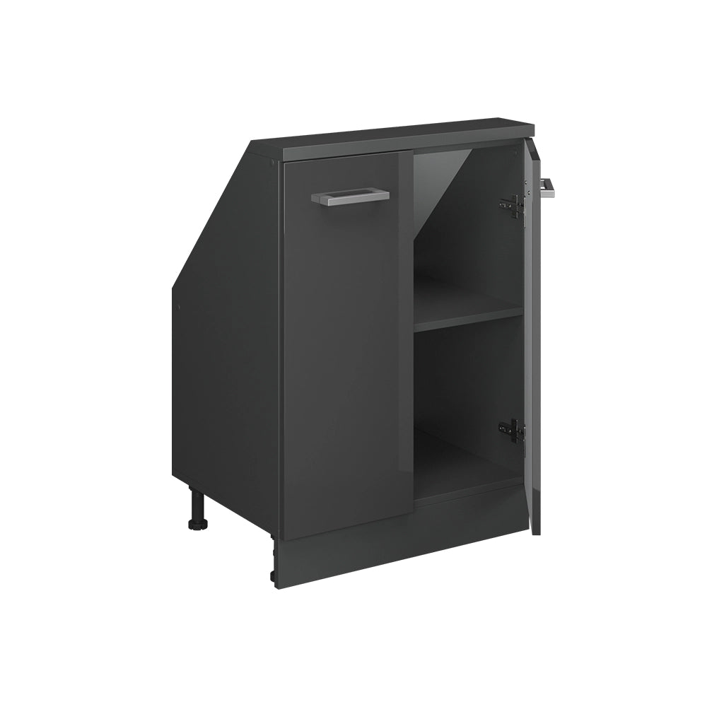 Mobile sottotetto Rion Antracite lucido/Antracite con 2 porte Vicco