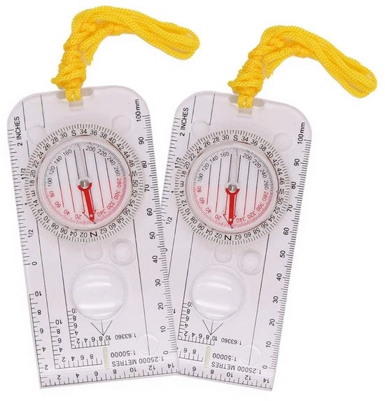 Navigatore Acquatico - 2 Pezzi - Impermeabile - Compattabile - Compasso di Orientamento - Acrilico/ABS - 130 x 65 x 17 mm