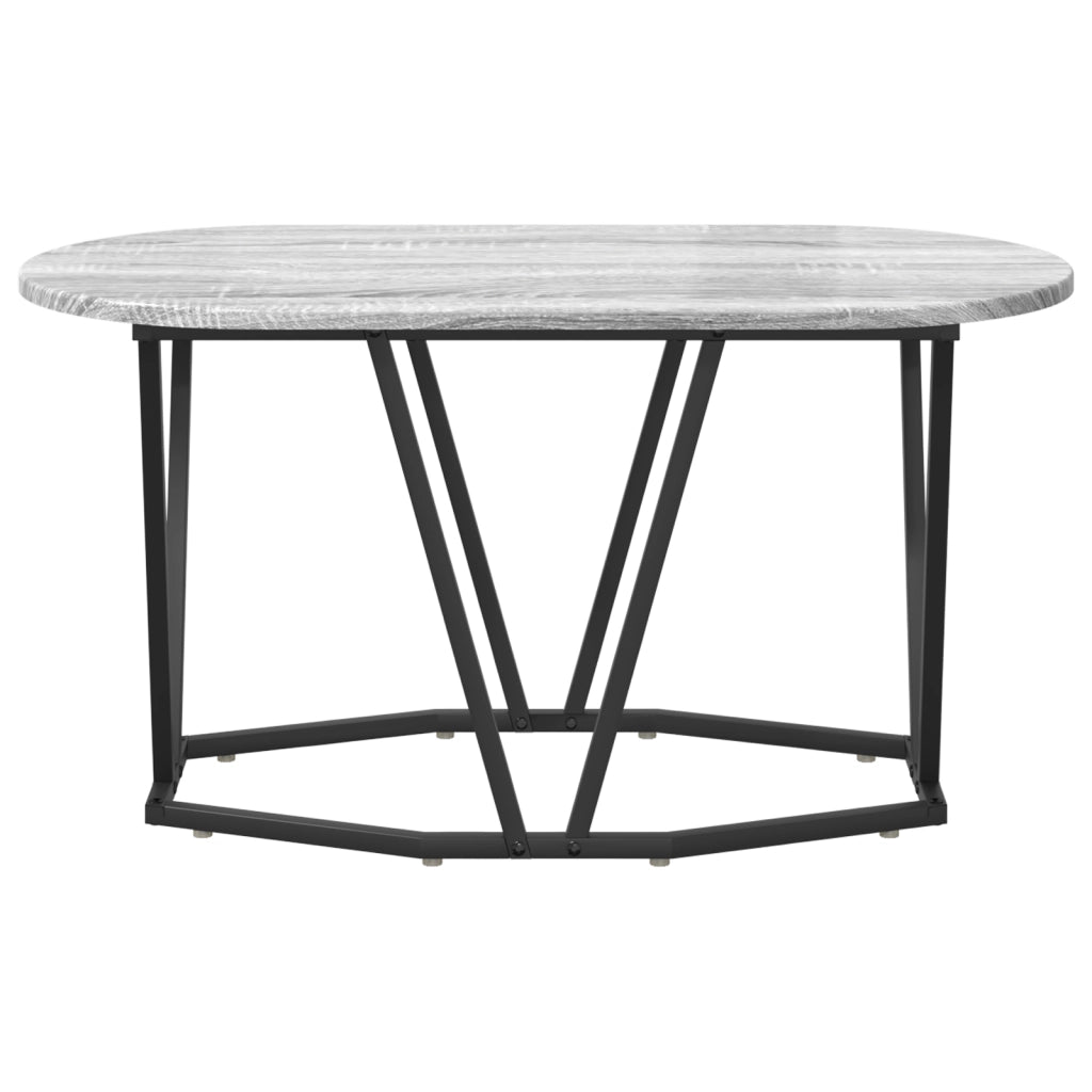 Tavolino da CaffÃ¨ Grigio Sonoma - 80x40x40.5 cm, Realizzato in Legno ingegnerizzato e Metallo