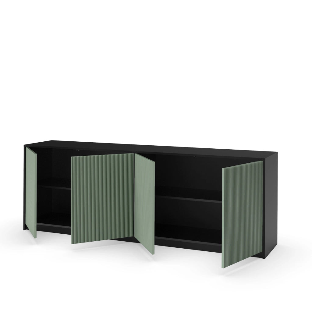 Buffet 4 ante BUDAPEST nero/verde salvia
