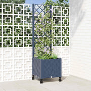 Vaso da giardino con grigliato e ruote Blu Grigio PP 3422921