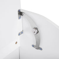 Mobiletto Bagno Portabiancheria in Legno 55x34x58 cm  Floreale Bianco