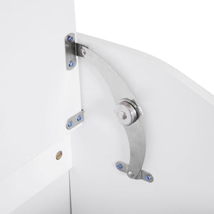 Mobiletto Bagno Portabiancheria in Legno 55x34x58 cm  Floreale Bianco