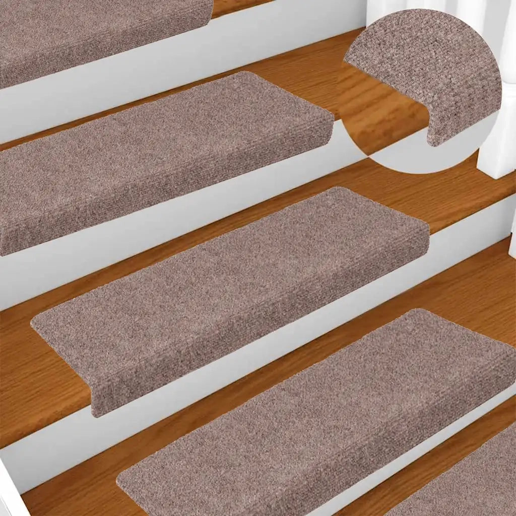 Tappetini per scale autoadesivi 30 pz 65x21x4 cm Marrone Chiaro Bordo rettangolare 3365691