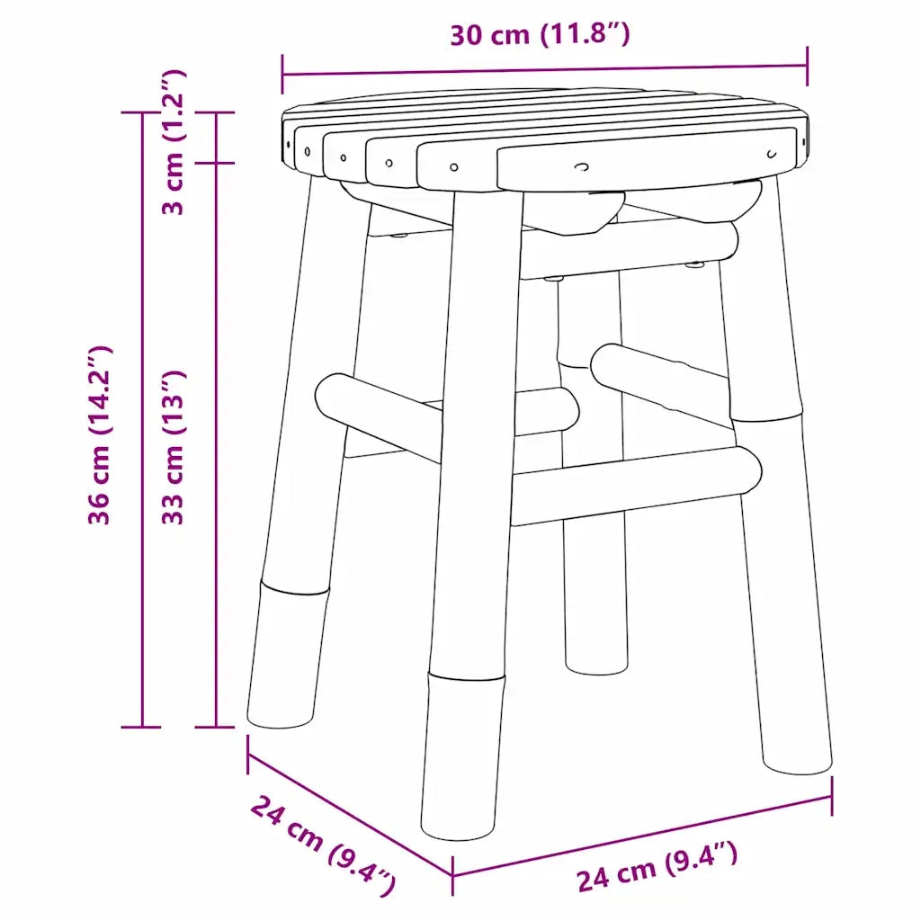 vidaXL Pouf Marrone 30 x 30 x 36 cm Bambù